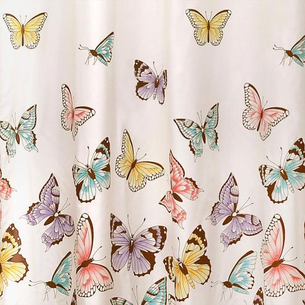 Lush Décor Flutter Butterfly Shower Curtain