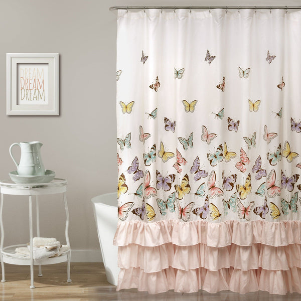 lush décor Flutter Butterfly Shower Curtain