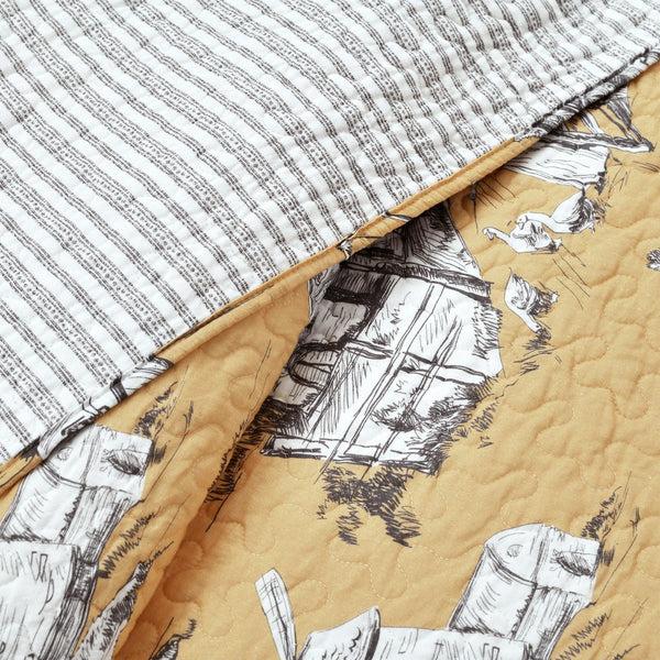 Lush Décor French Country Toile 3 Piece Quilt Set