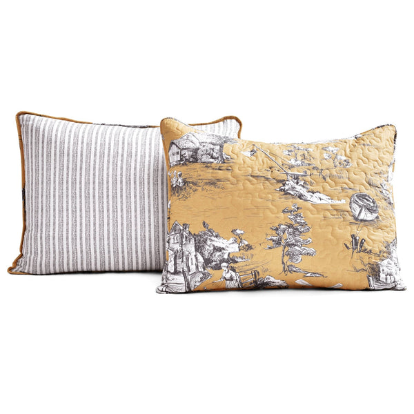 Lush Décor French Country Toile 3 Piece Quilt Set