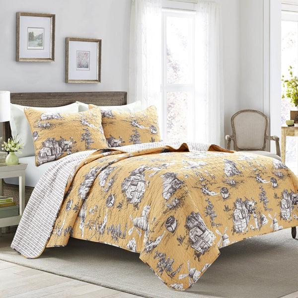 lush décor French Country Toile 3 Piece Quilt Set