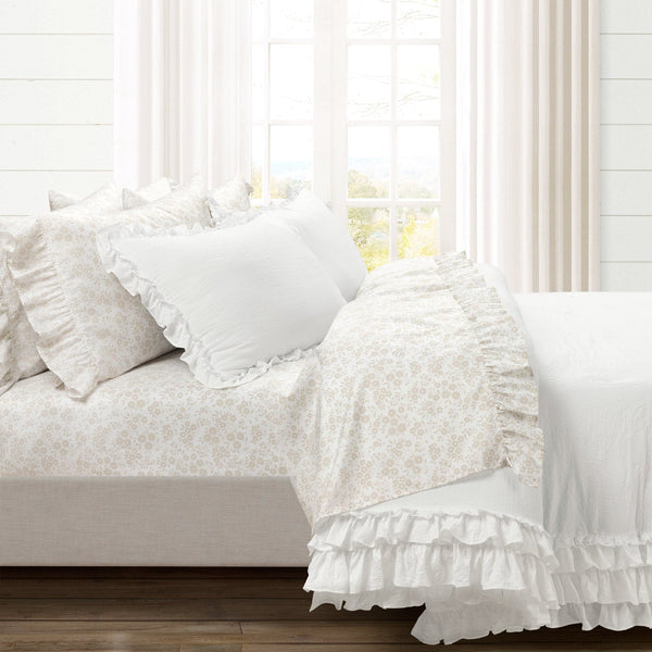 lush décor Garden Of Flowers Ruffle Sheet Set