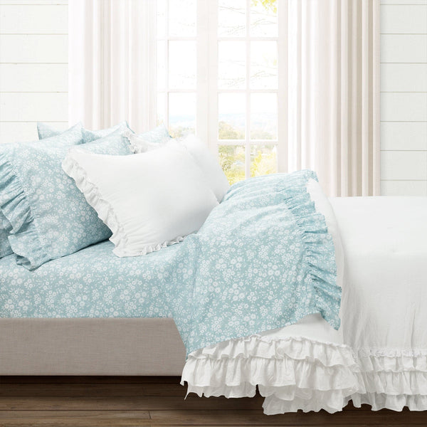 Lush Décor Garden Of Flowers Ruffle Sheet Set