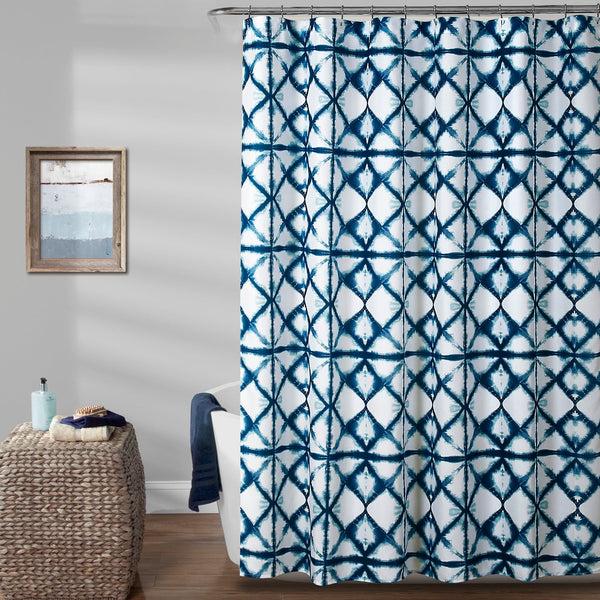 lush décor Geo Shibori Shower Curtain