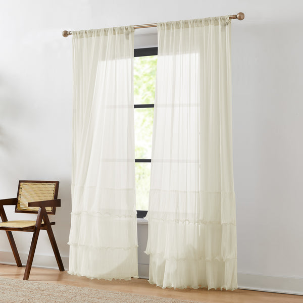 Lush Décor Georgette Sheer Curtain Panels