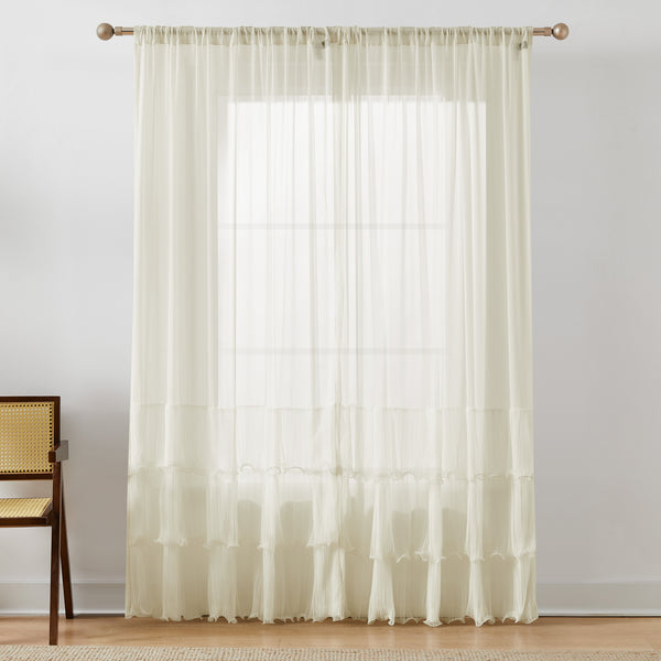 Lush Décor Georgette Sheer Curtain Panels