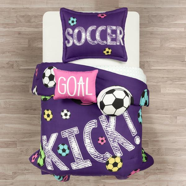 Lush Décor Girls Soccer Kick Comforter Set