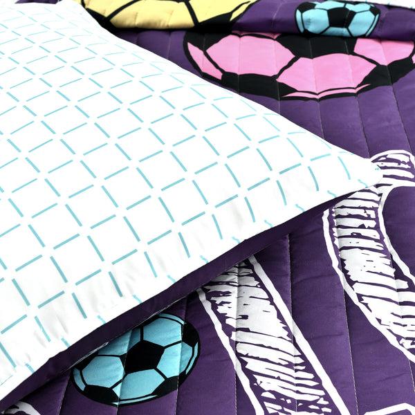 Lush Décor Girls Soccer Kick Quilt Set