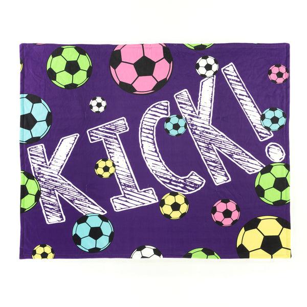 Lush Décor Girls Soccer Kick Sherpa Throw