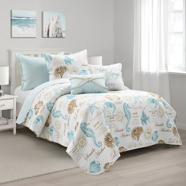 Lush Décor Harbor Life Reversible Quilt Set