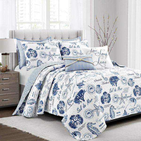 lush décor Harbor Life Reversible Quilt Set