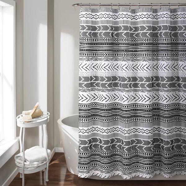 lush décor Hygge Geo Shower Curtain