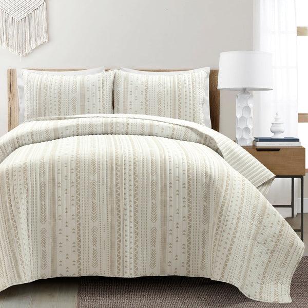 Lush Décor Hygge Stripe 3 Piece Quilt Set