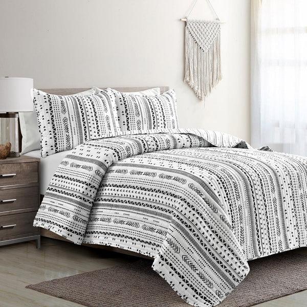 Lush Décor Hygge Stripe 3 Piece Quilt Set