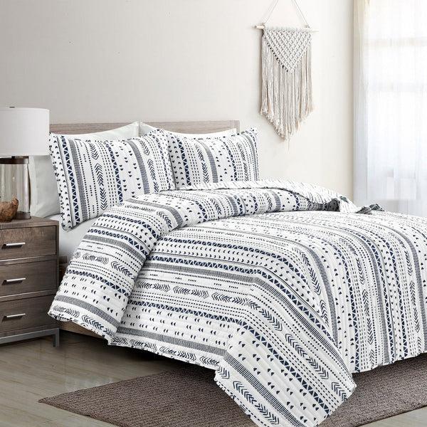Lush Décor Hygge Stripe 3 Piece Quilt Set