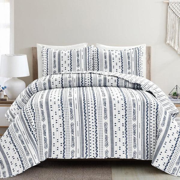 lush décor Hygge Stripe 3 Piece Quilt Set