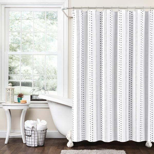 lush décor Hygge Stripe Shower Curtain