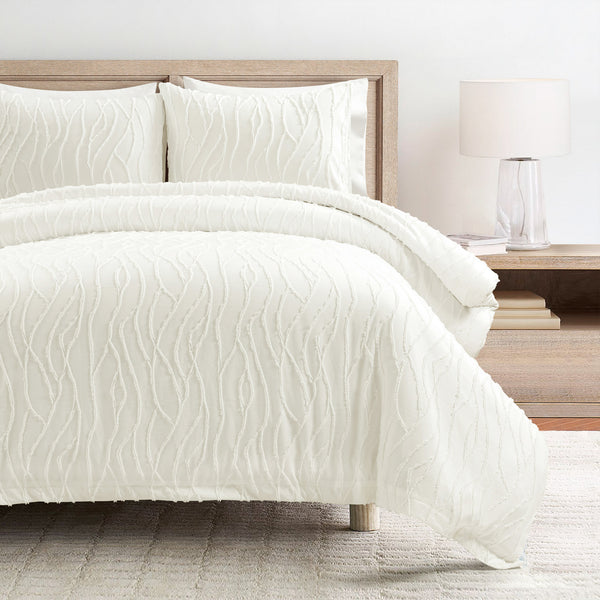 lush décor Jacquard Wave Duvet Cover 3 Piece Set