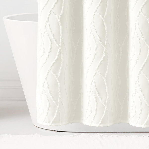 Lush Décor Jacquard Wave Shower Curtain