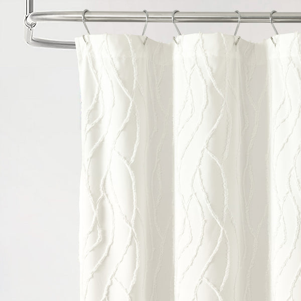 Lush Décor Jacquard Wave Shower Curtain