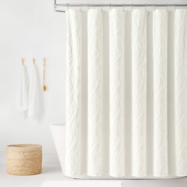 lush décor Jacquard Wave Shower Curtain