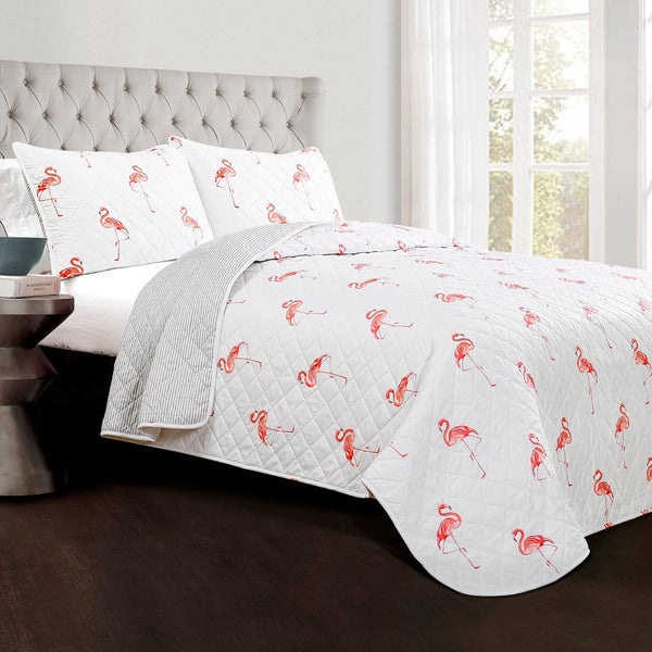Lush Décor Kelly Flamingo Quilt 3 Piece Set