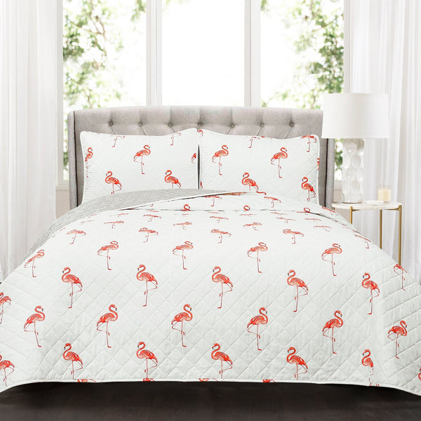 lush décor Kelly Flamingo Quilt 3 Piece Set