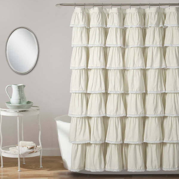 Lush Décor Lace Ruffle Shower Curtain