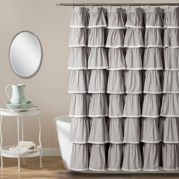 Lush Décor Lace Ruffle Shower Curtain