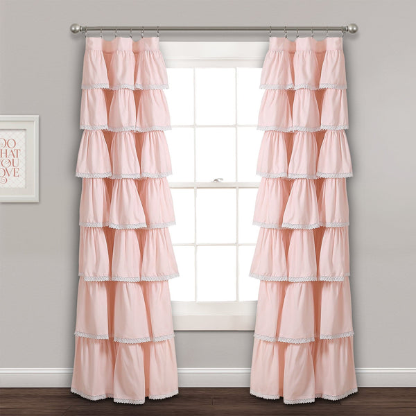 lush décor Lace Ruffle Window Curtain Panel