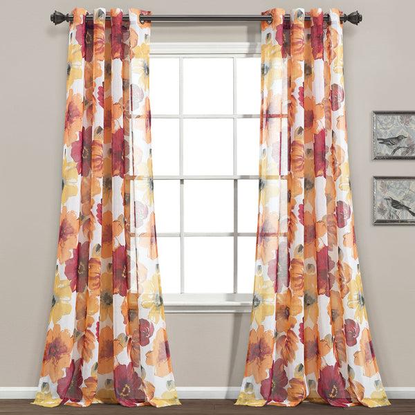 Lush Décor Leah Sheer Window Curtain Panel Set