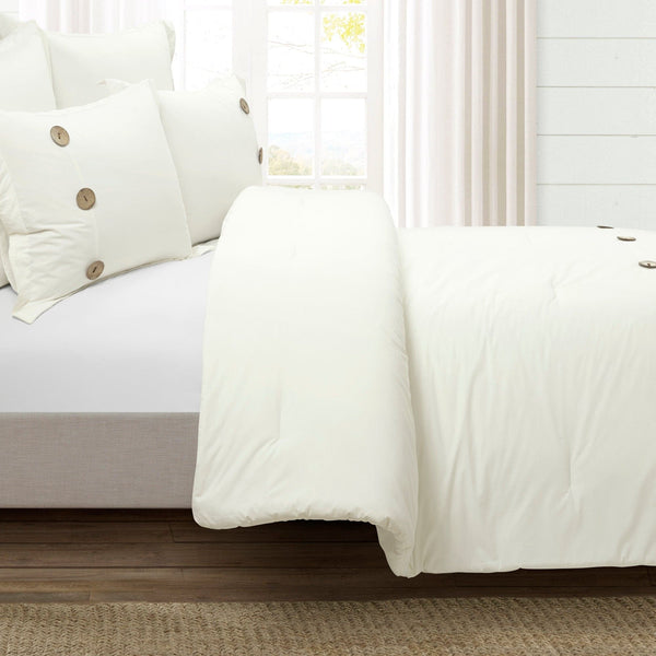 Lush Décor Linen Button Comforter 5 Piece Set