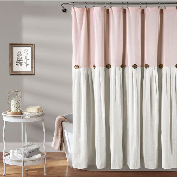 lush décor Linen Button Shower Curtain