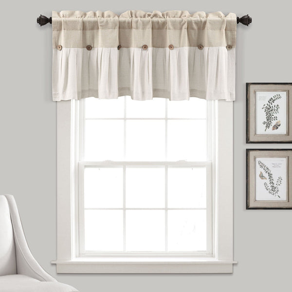 Lush Décor Linen Button Valance
