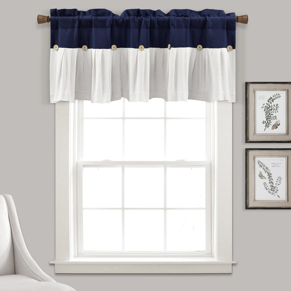 Lush Décor Linen Button Valance