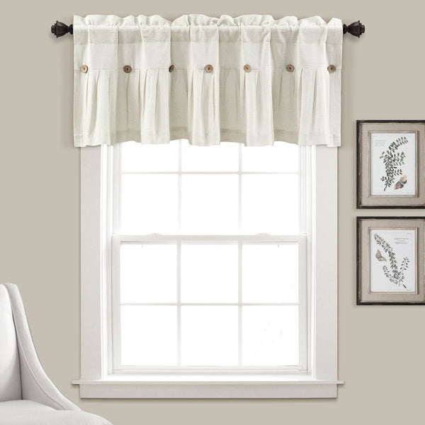 Lush Décor Linen Button Valance