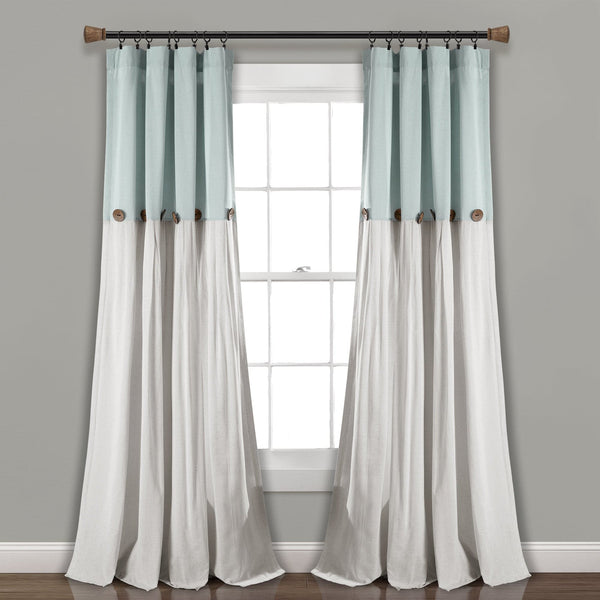 lush décor Linen Button Window Curtain Panel