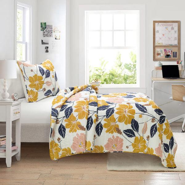 Lush Décor Lucia Abstract Floral Cotton Quilt Set