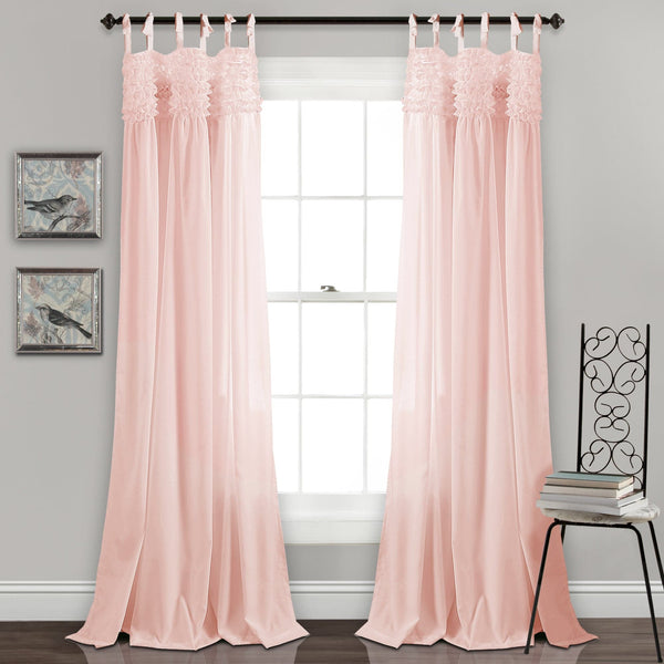 lush décor Lydia Ruffle Window Curtain Panel Set