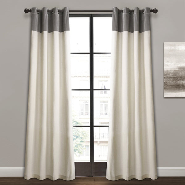 Lush Décor Milo Linen Window Curtain Panel Set