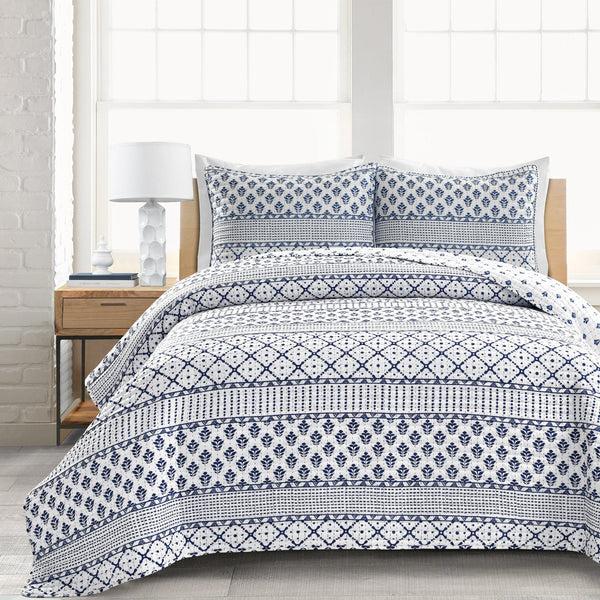 Lush Décor Monique Stripe 3 Piece Quilt Set