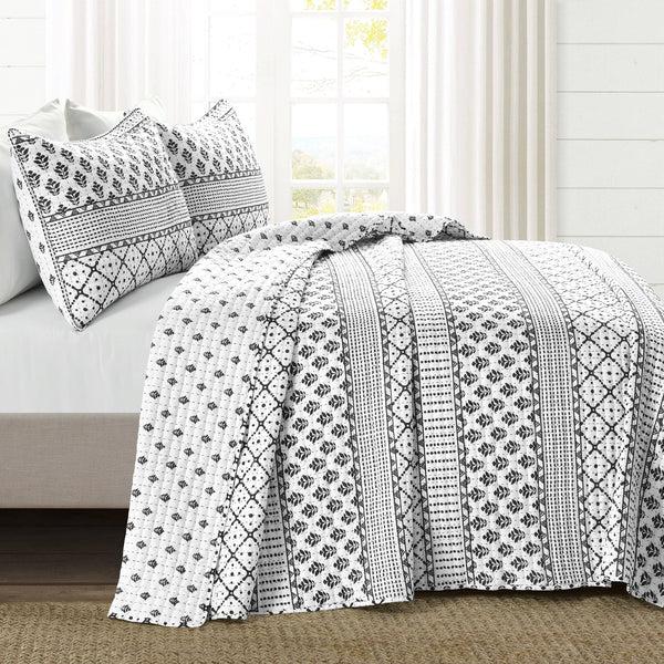 Lush Décor Monique Stripe 3 Piece Quilt Set