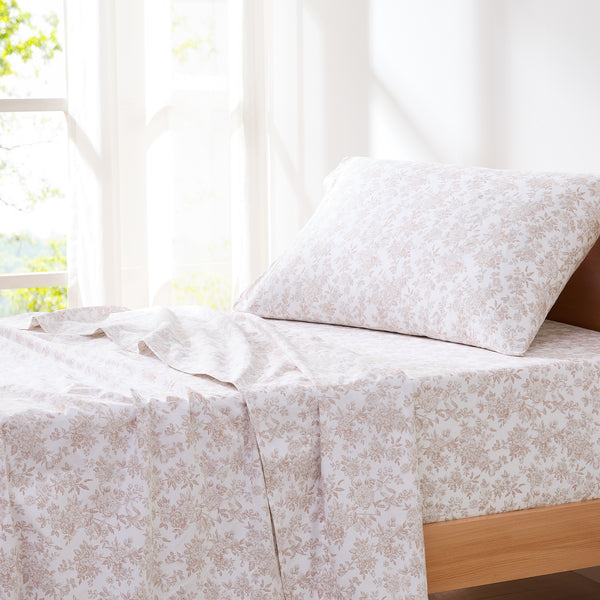 Lush Décor Peony Toile Cotton Sheet Set
