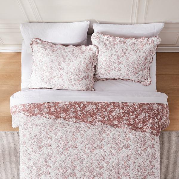 Lush Décor Peony Toile Reversible Cotton Quilt Set