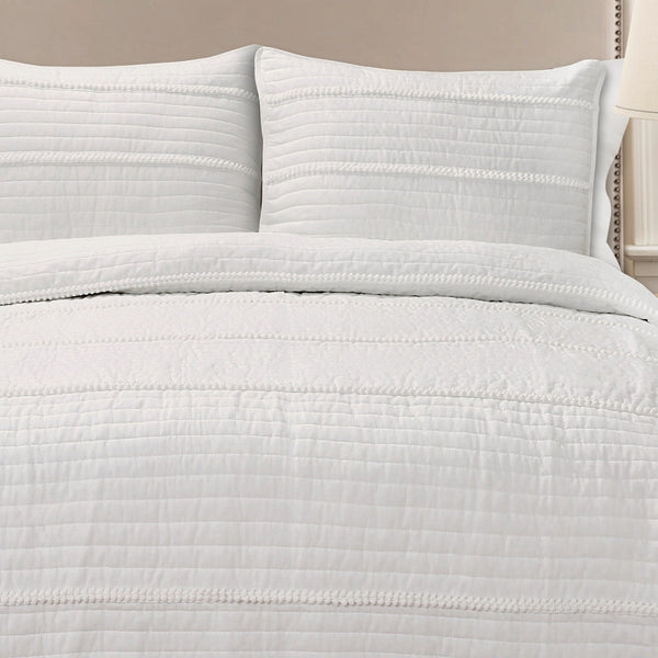Lush Décor Pom Pom Stripe Quilt 3 Piece Set