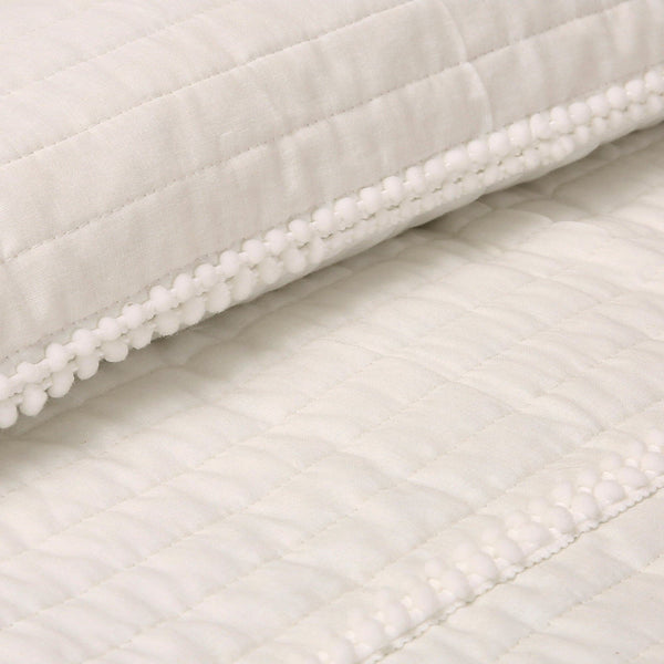 Lush Décor Pom Pom Stripe Quilt 3 Piece Set