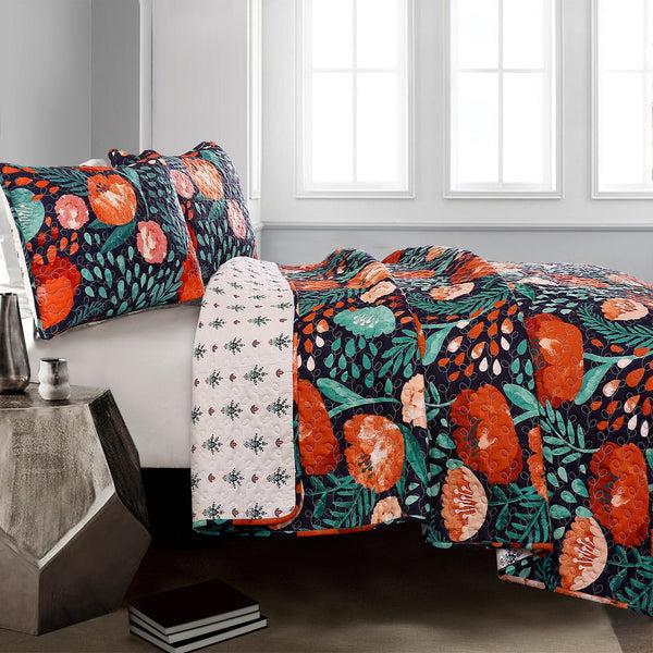 Lush Décor Poppy Garden Quilt 3 Piece Set