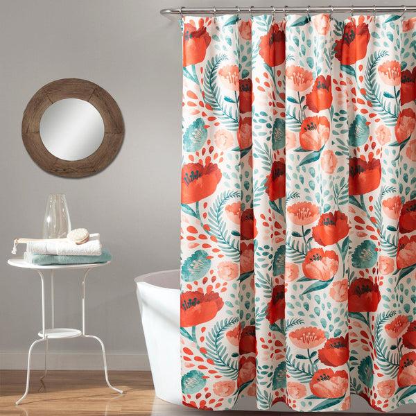 Lush Décor Poppy Garden Shower Curtain