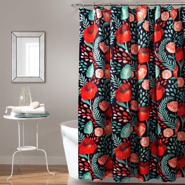 lush décor Poppy Garden Shower Curtain