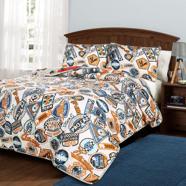 Lush Décor Race Cars Quilt Set